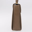 Salvatore Ferragamo Gancini Hand Bag Leather Beige Gold Auth 191690-4