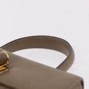 Salvatore Ferragamo Gancini Hand Bag Leather Beige Gold Auth 191690-14