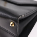 BALLY Hand Bag Leather Black Gold Auth 191691-15