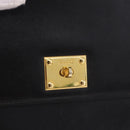BALLY Hand Bag Leather Black Gold Auth 191691-18