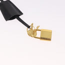 BALLY Hand Bag Leather Black Gold Auth 191691-9