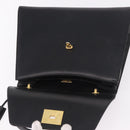 BALLY Hand Bag Leather Black Gold Auth 191691-19