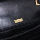 BALLY Hand Bag Leather Black Gold Auth 191691-10
