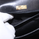 BALLY Hand Bag Leather Black Gold Auth 191691-12