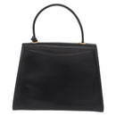 BALLY Hand Bag Leather Black Gold Auth 191691-2