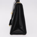 BALLY Hand Bag Leather Black Gold Auth 191691-3