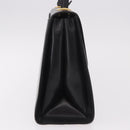 BALLY Hand Bag Leather Black Gold Auth 191691-4
