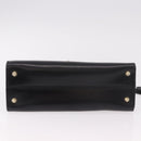 BALLY Hand Bag Leather Black Gold Auth 191691-5