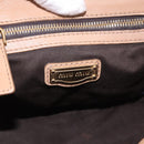 Miu Miu Matelasse Hand Bag Leather Beige Gold Auth 191692A-16