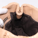 Miu Miu Matelasse Hand Bag Leather Beige Gold Auth 191692A-18