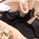 Miu Miu Matelasse Hand Bag Leather Beige Gold Auth 191692A-19