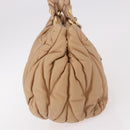 Miu Miu Matelasse Hand Bag Leather Beige Gold Auth 191692A-5
