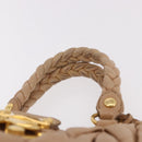 Miu Miu Matelasse Hand Bag Leather Beige Gold Auth 191692A-8