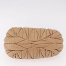 Miu Miu Matelasse Hand Bag Leather Beige Gold Auth 191692A-9