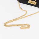 Salvatore Ferragamo Gancini Chain Shoulder Bag Suede Black Gold Auth 191696-7