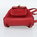 GUCCI Bamboo Backpack Suede Outlet Red Gold 003 0030 3444 Auth 191698-5