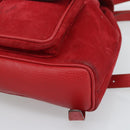 GUCCI Bamboo Backpack Suede Outlet Red Gold 003 0030 3444 Auth 191698-15