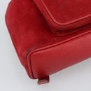 GUCCI Bamboo Backpack Suede Outlet Red Gold 003 0030 3444 Auth 191698-16