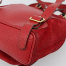 GUCCI Bamboo Backpack Suede Outlet Red Gold 003 0030 3444 Auth 191698-17