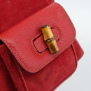 GUCCI Bamboo Backpack Suede Outlet Red Gold 003 0030 3444 Auth 191698-18