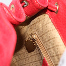 GUCCI Bamboo Backpack Suede Outlet Red Gold 003 0030 3444 Auth 191698-23