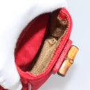 GUCCI Bamboo Backpack Suede Outlet Red Gold 003 0030 3444 Auth 191698-25