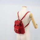 GUCCI Bamboo Backpack Suede Outlet Red Gold 003 0030 3444 Auth 191698-26