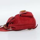 GUCCI Bamboo Backpack Suede Outlet Red Gold 003 0030 3444 Auth 191698-3