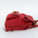 GUCCI Bamboo Backpack Suede Outlet Red Gold 003 0030 3444 Auth 191698-4