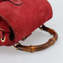 GUCCI Bamboo Backpack Suede Outlet Red Gold 003 0030 3444 Auth 191698-7