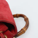 GUCCI Bamboo Backpack Suede Outlet Red Gold 003 0030 3444 Auth 191698-8