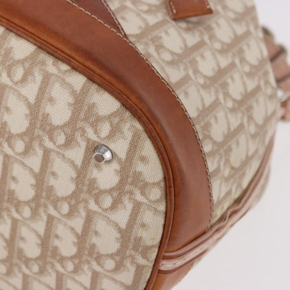 Christian Dior Romantic Chain Shoulder Bag PVC Beige Silver Auth 191704