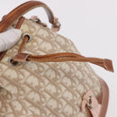Christian Dior Romantic Chain Shoulder Bag PVC Beige Silver Auth 191704-18