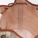 Christian Dior Romantic Chain Shoulder Bag PVC Beige Silver Auth 191704-21
