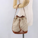 Christian Dior Romantic Chain Shoulder Bag PVC Beige Silver Auth 191704-24