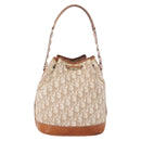 Christian Dior Romantic Chain Shoulder Bag PVC Beige Silver Auth 191704-2