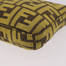 FENDI Zucca Canvas FRAGMENT Accessory Pouch Brown Silver 8BS073 Auth 191705SAM-17