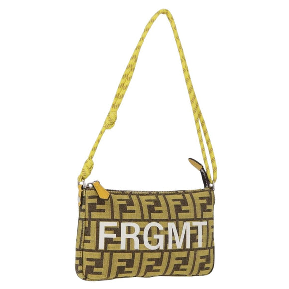 FENDI Zucca Canvas FRAGMENT Accessory Pouch Brown Silver 8BS073 Auth 191705SAM
