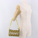 FENDI Zucca Canvas FRAGMENT Accessory Pouch Brown Silver 8BS073 Auth 191705SAM-23