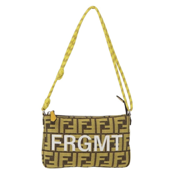 FENDI Zucca Canvas FRAGMENT Accessory Pouch Brown Silver 8BS073 Auth 191705SAM