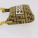 FENDI Zucca Canvas FRAGMENT Accessory Pouch Brown Silver 8BS073 Auth 191705SAM-4