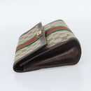 GUCCI GG Supreme Clutch Bag PVC Leather Beige Gold Auth 191707-4