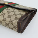 GUCCI GG Supreme Clutch Bag PVC Leather Beige Gold Auth 191707-8