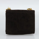 Salvatore Ferragamo Gancini Hand Bag PVC Suede 2 Set Black Brown Auth 191708-10