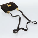 Salvatore Ferragamo Gancini Hand Bag PVC Suede 2 Set Black Brown Auth 191708-13