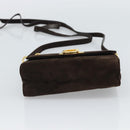 Salvatore Ferragamo Gancini Hand Bag PVC Suede 2 Set Black Brown Auth 191708-14
