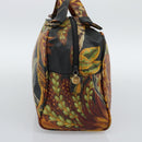 Salvatore Ferragamo Gancini Hand Bag PVC Suede 2 Set Black Brown Auth 191708-4