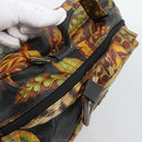 Salvatore Ferragamo Gancini Hand Bag PVC Suede 2 Set Black Brown Auth 191708-5