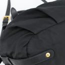 PRADA Hand Bag Nylon 2way Black Gold Auth 191710V-13