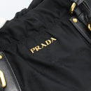 PRADA Hand Bag Nylon 2way Black Gold Auth 191710V-17
